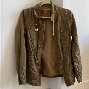 Tory Burch olive green rain jacket